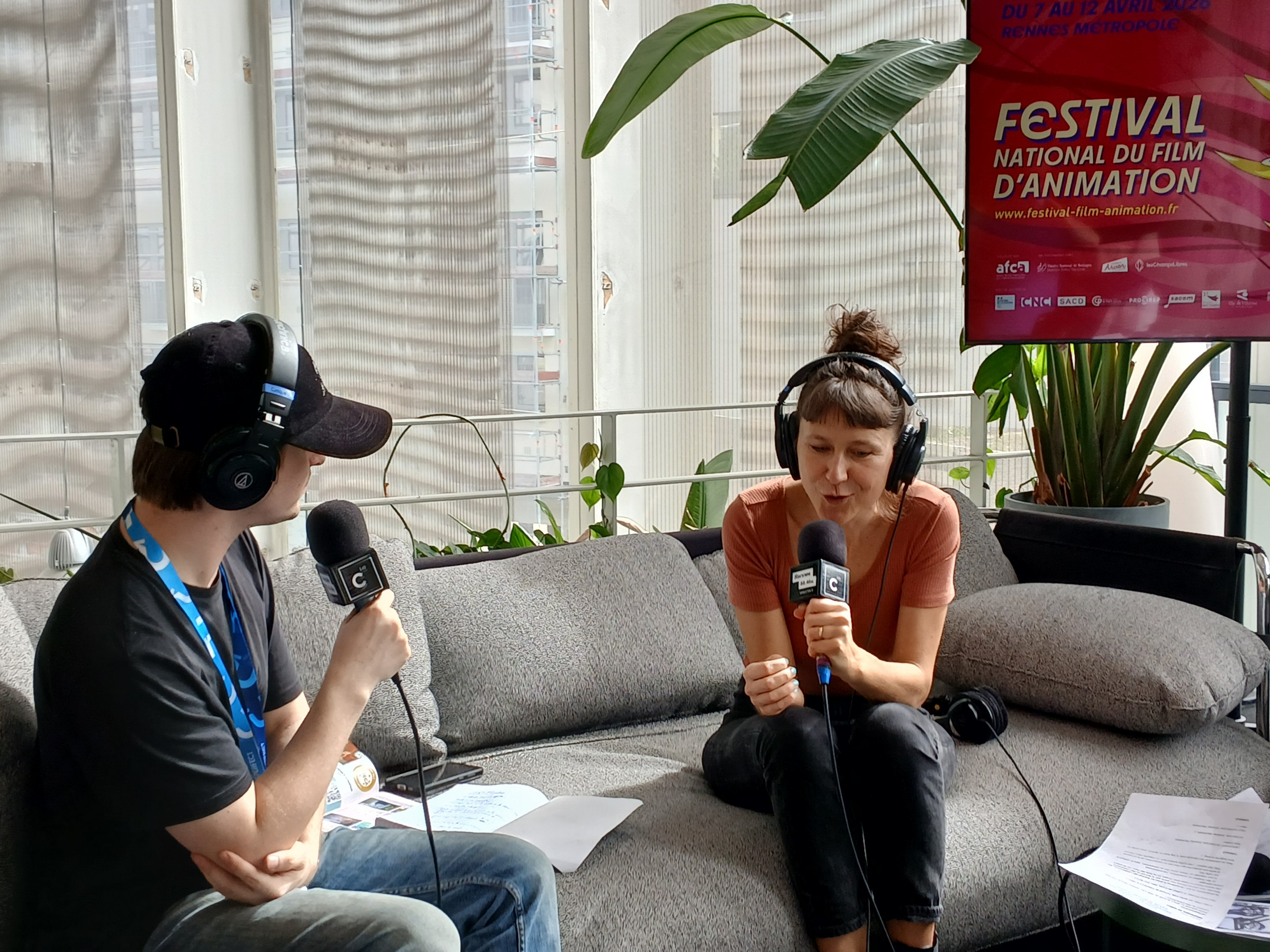 Marion Auvin au micro d'Arnaud Chenedé (Radio Fréquence 8)