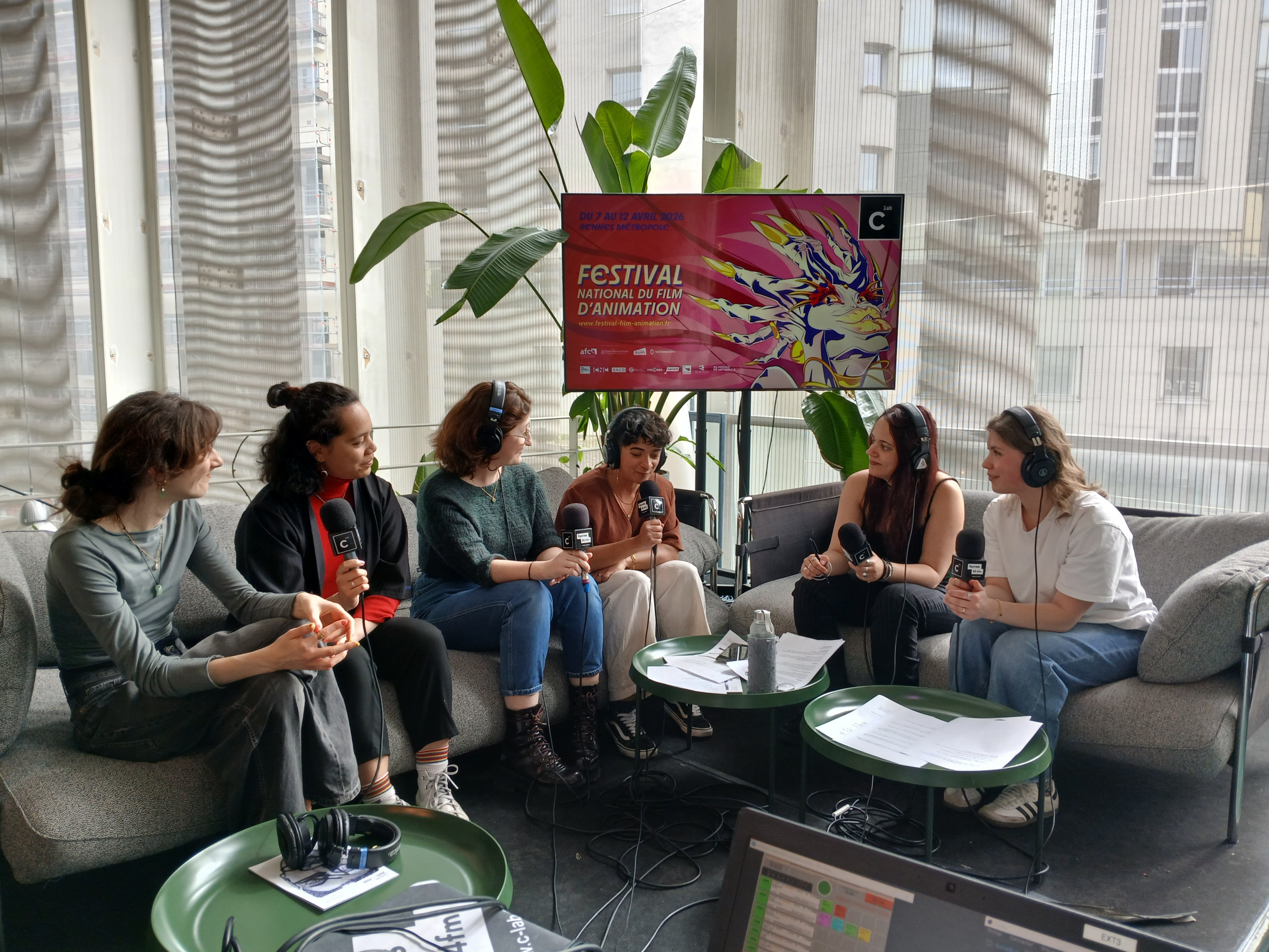 L'équipe du film Polichinelles, au micro de Floreen Jorcin