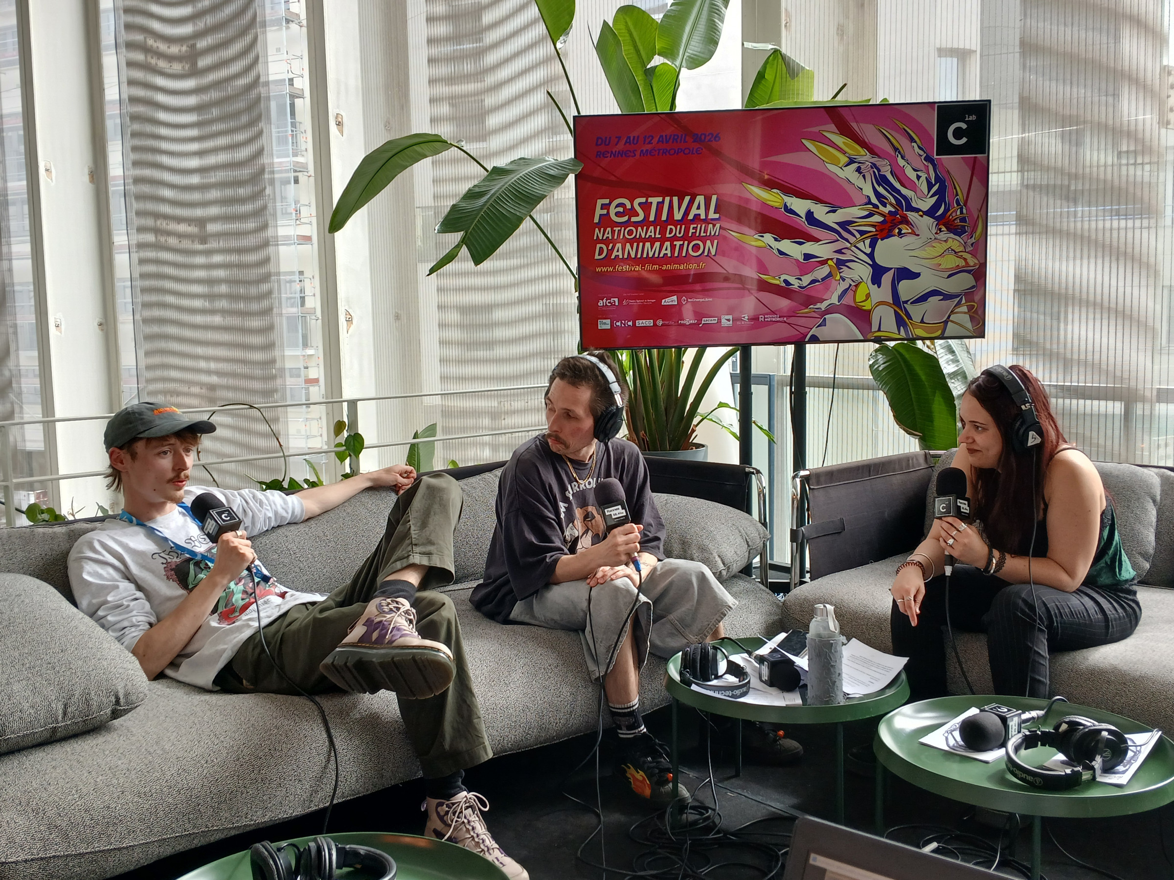 Mateo Marandeau et Hugo Bars au micro d'Héloïse Décarre
